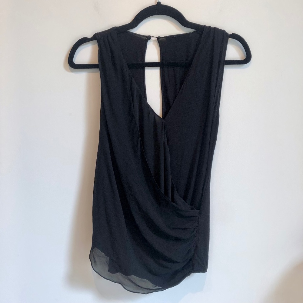 Alice + Olivia Base Black Crossover Tank Top